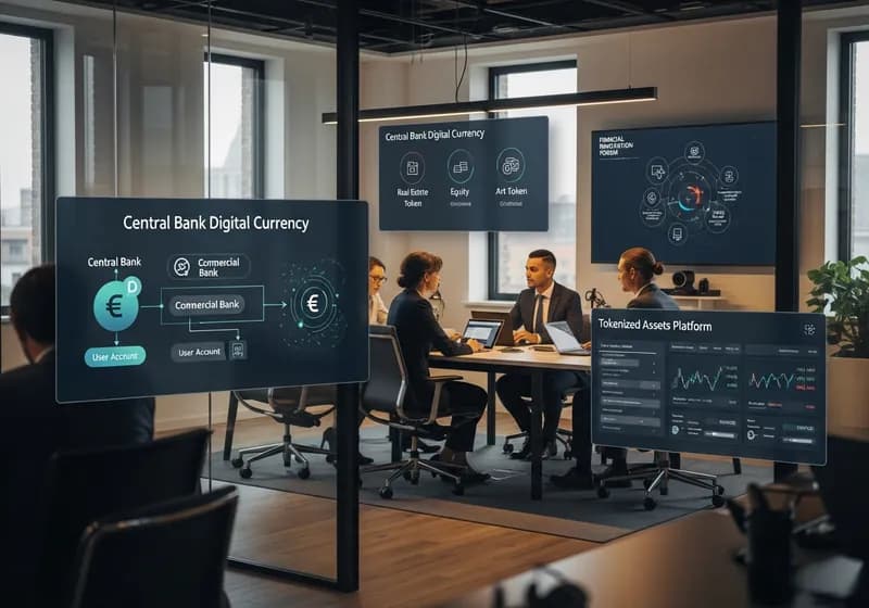 العملات الرقمية للبنوك المركزية مقابل الأصول المرمزة - Illustration