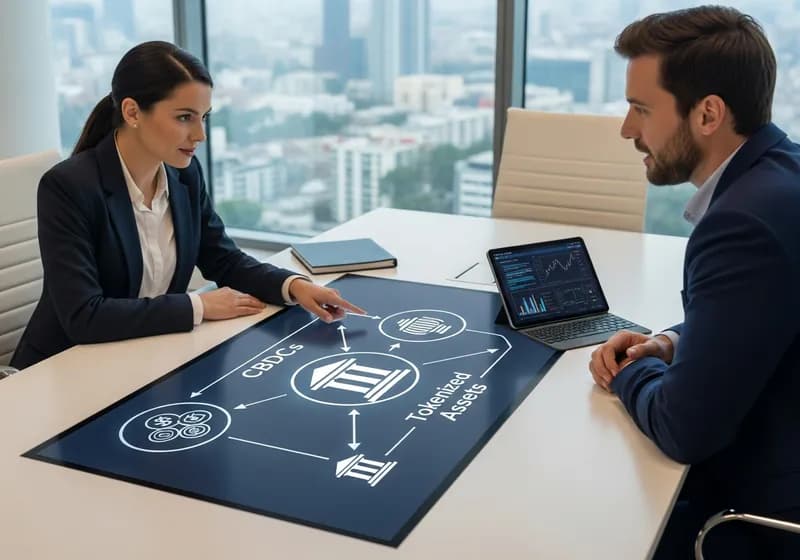 العملات الرقمية للبنوك المركزية مقابل الأصول المرمزة - Illustration