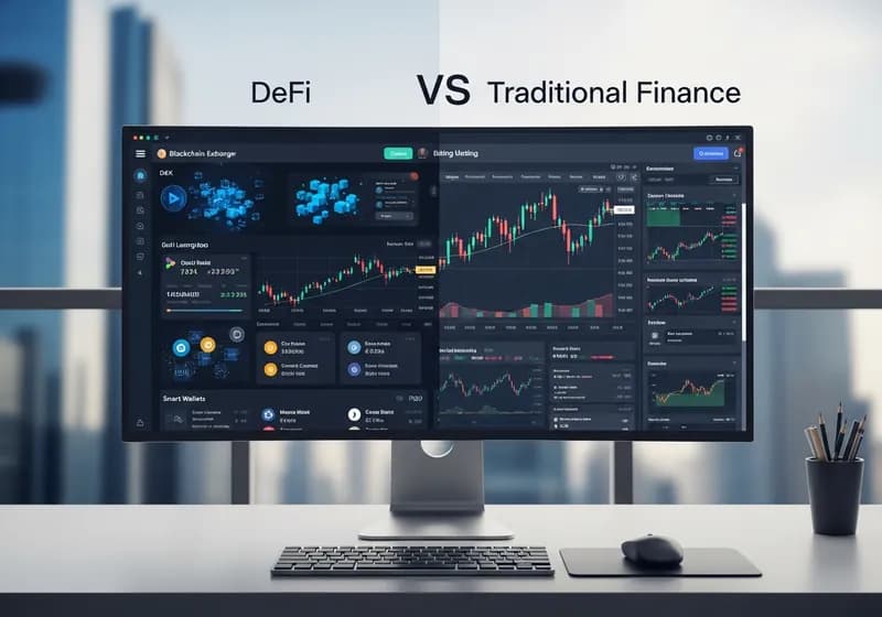 التمويل اللامركزي مقابل التمويل التقليدي: مقارنة شاملة - Illustration