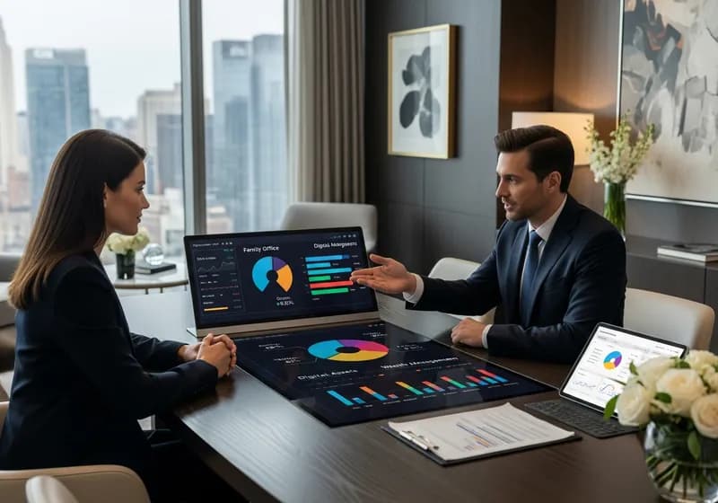 إدارة ثروات العائلات والأصول الرقمية: استراتيجيات التخصيص - Illustration