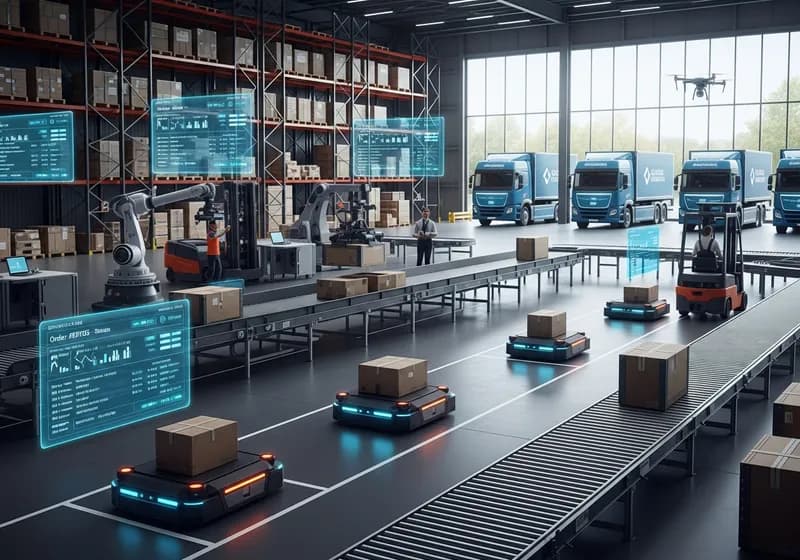 ترميز الأصول اللوجستية: مستودعات ومركبات وبنية تحتية - Illustration